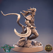 Tiefling Fighter Battle Master Two-weapon Style | 28mm, 32mm, 75mm Scale Resin Miniature | Dungeons and Dragons | Pathfinder | - Only-Games
