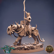Tiefling Fighter mounted on Giant Feline | Dungeons and Dragons 5e Miniature | 28mm Scale | 32mm Scale | 75mm Scale | Pathfinder | - Only-Games