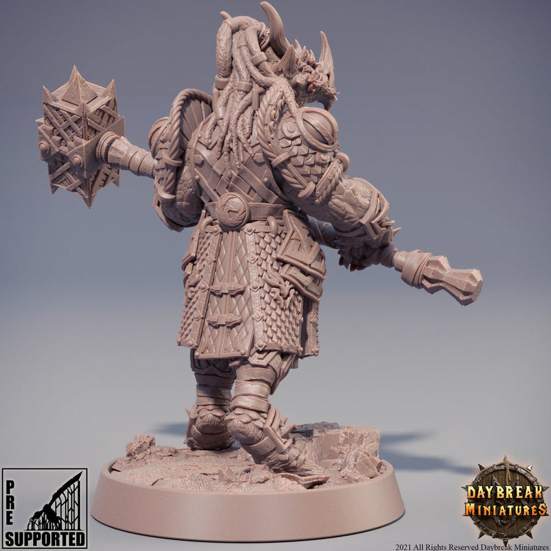 Dragonborn Paladin 2handed Maul model | 28mm, 32mm, 75mm Scale Resin Miniature | Dungeons and Dragons Miniatures | Pathfinder | - Only-Games