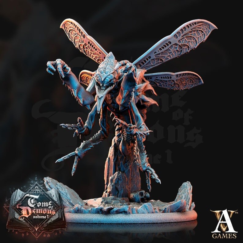 Chasme -Fly Demon -  Insect Tanar'ri interrogator Turterer | 65mm tall | 28mm & 32mm Scale | Out of the Abyss | Dungeons and Dragons| - Only-Games