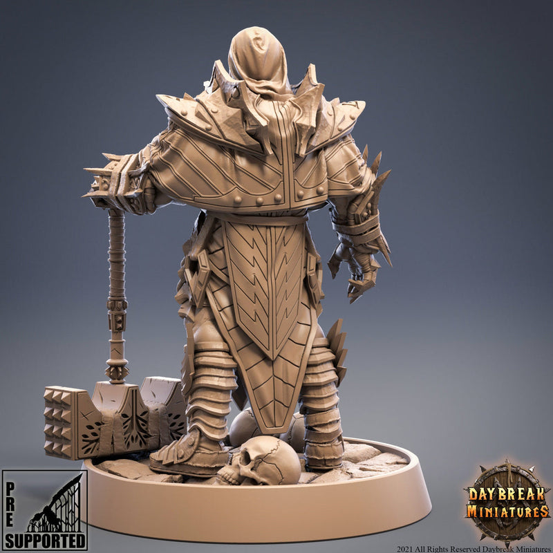 Vampire Knight Blood Oath w/ Great Hammer | 28mm, 32mm, 75mm Scale Resin Miniature | Dungeons and Dragons | Pathfinder | Strahd | - Only-Games