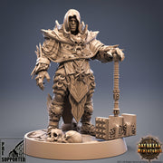 Vampire Knight Blood Oath w/ Great Hammer | 28mm, 32mm, 75mm Scale Resin Miniature | Dungeons and Dragons | Pathfinder | Strahd | - Only-Games