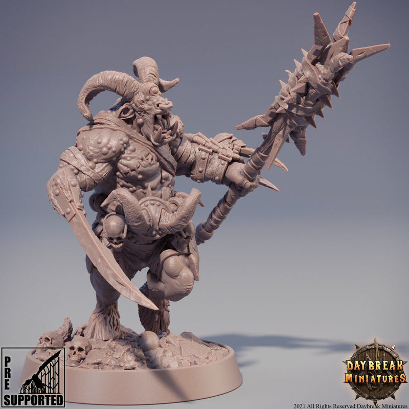 Beastman - Minotaur -Yakfolk  | 28mm, 32mm,54mm,75mm, 100mm Scale Resin Miniature | Dungeons and Dragons Miniatures | Pathfinder | - Only-Games