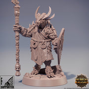 Dragonborn Fighter Spear and Shield | 28mm, 32mm, 75mm Scale Resin Miniature | Dungeons and Dragons Miniatures | Pathfinder | - Only-Games
