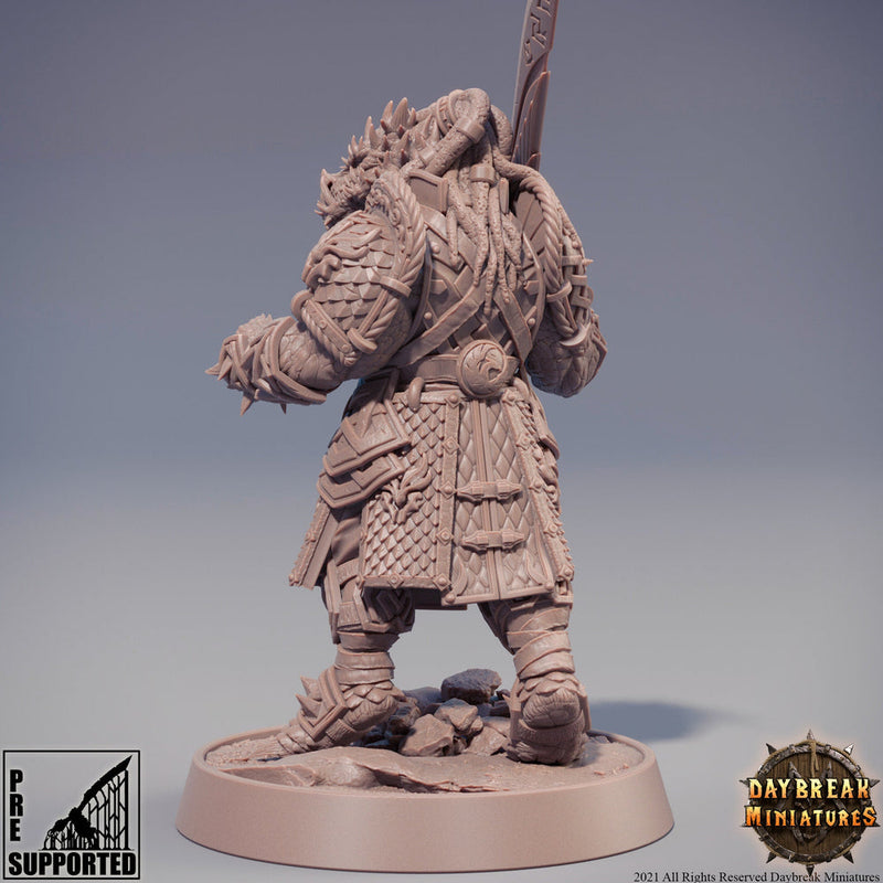 Dragonborn Fighter DnD miniature | 28mm, 32mm, 75mm Scale Resin Miniature | Dungeons and Dragons Miniatures | Pathfinder | - Only-Games