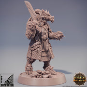 Dragonborn Fighter DnD miniature | 28mm, 32mm, 75mm Scale Resin Miniature | Dungeons and Dragons Miniatures | Pathfinder | - Only-Games