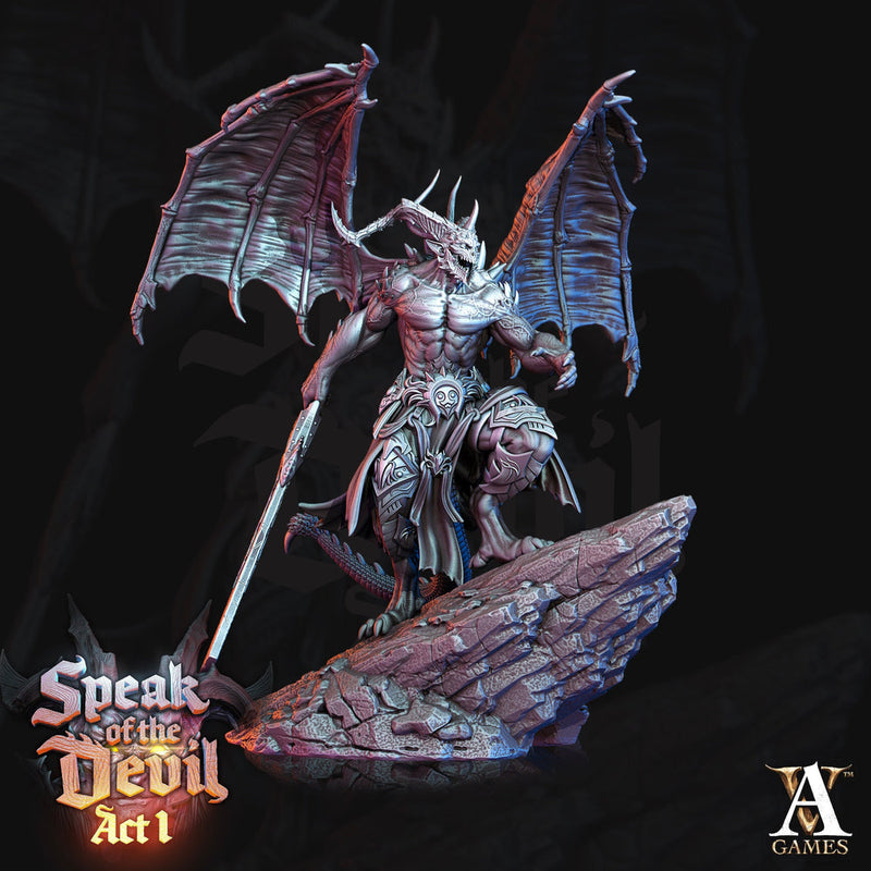 Greater Devil - Horned Devil, Demon Lord | 4 sizes: 35mm,50mm,60mm,75mm Base | Out of the Abyss | Dungeons & Dragons 5e RPG | TPG Wargames - Only-Games