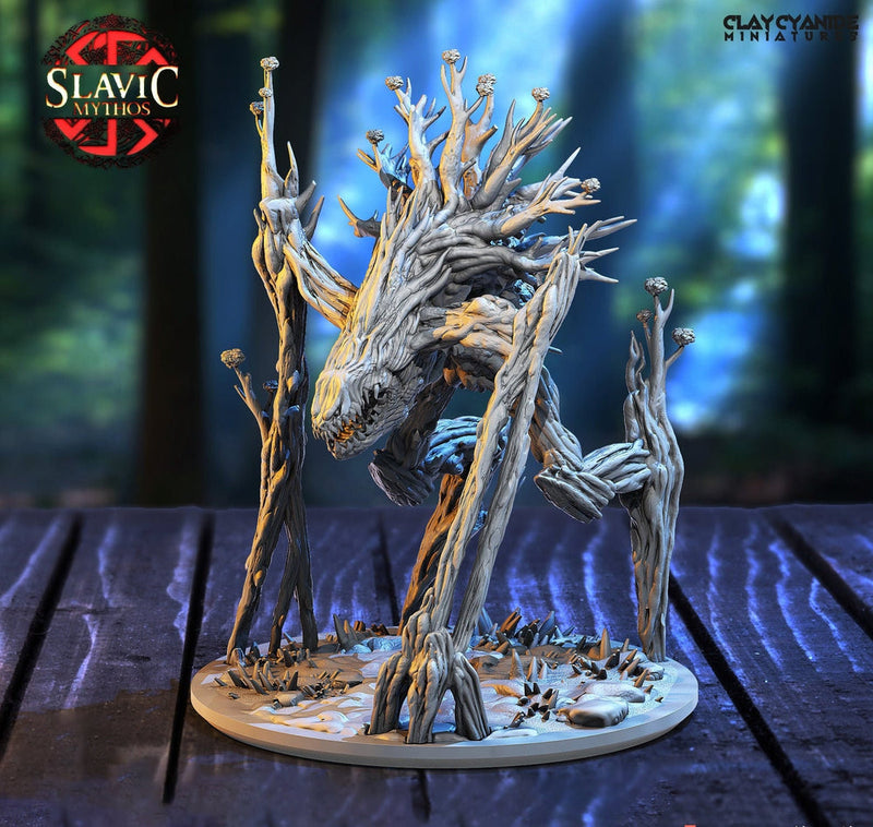 Twig Blight Treant Miniature | 100mm tall | 28mm/32mm scale |  | Dungeons and Dragons | Pathfinder | Clay Cyanide | - Only-Games