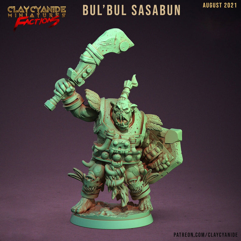 Orc Sword and Shield | 28mm, 32mm, 75mm Scale Resin Miniature | Dungeons and Dragons | Pathfinder | - Only-Games