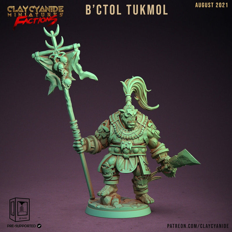 Orc Standard Bearer with sword | 28mm, 32mm, 75mm Scale Resin Miniature | Dungeons and Dragons | Pathfinder | - Only-Games