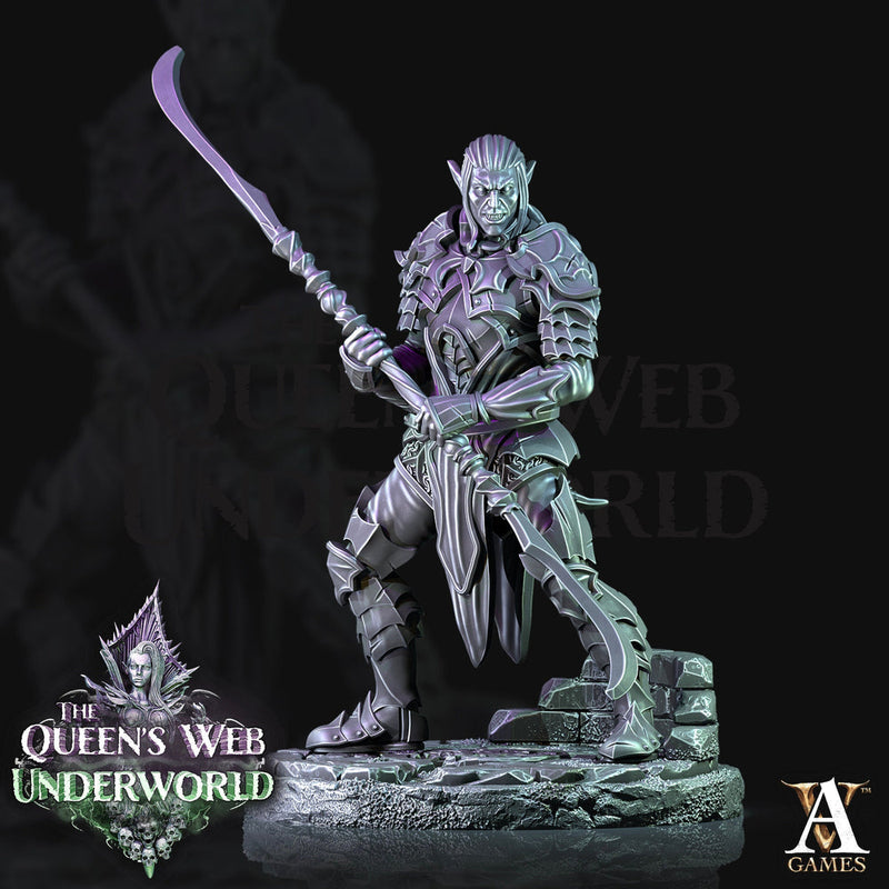Dark Elf Drow Fighter | 28mm, 32mm, 75mm | DnD 5e Miniature | Dungeons and Dragons | Baenere | Melee-Magthere Menzoberranzan - Only-Games