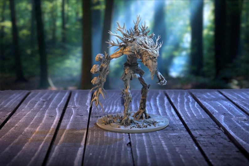 Ancient Treant Miniature | 110mm tall | 28mm/32mm scale | 3d printed | Dungeons and Dragons | Pathfinder | Clay Cyanide | - Only-Games