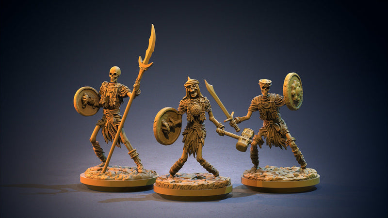 Skeleton Warriors (3 different models) Giant Skeletons | 28mm, 32mm,75mm Scales | Resin Miniature | Dungeons and Dragons |Pathfinder | - Only-Games