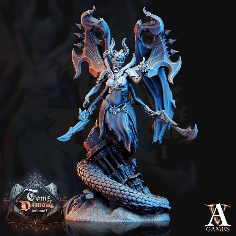 Marilith Demon General | Daemon Prince | 127mm, 5 inches tall | Out of the Abyss | Demon | Dungeons and Dragons | - Only-Games