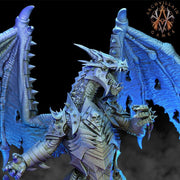 Ancient Gargantuan Dragon with Armor Rider Option | 90mm base. 150mm tall, Wingspan 260mm | Dragon Queen | Dungeons and Dragons | - Only-Games