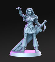Pinup Sexy Female Fighter with Great Sword | 28mm Scale | 32mm Scale | 75mm Scale | Miniature - Minis - D&D -  Pathfinder - Unpainted mini - Only-Games