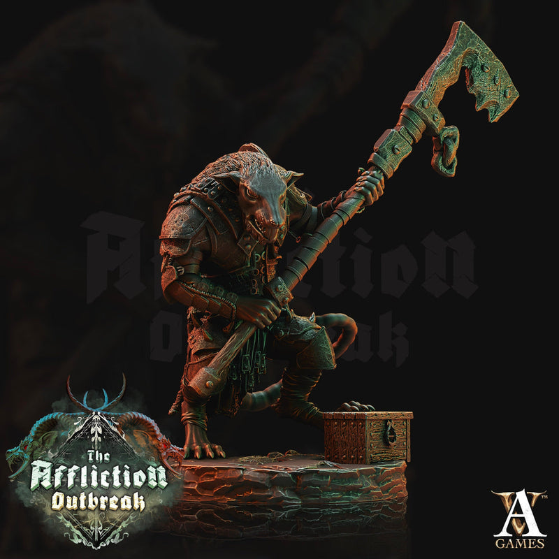 Wererat in Heavy Armor | Resin Miniature | Dungeons and Dragons | 28mm,32mm,54mm, 75mm, 100mm Pathfinder ratfolk | D&D 5e | - Only-Games