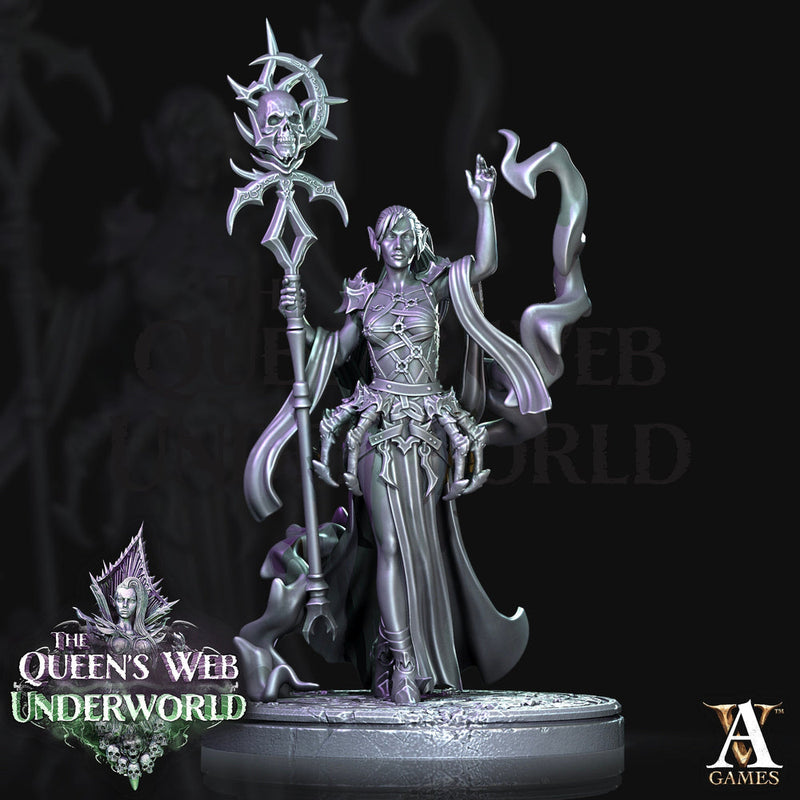 Dark Elf Female Cleric - Drow Priestess of Loth | 54mm,75mm, 100mm Scale| DnD Miniature | Dungeons and Dragons | Baenere | Sexy Elf - Only-Games