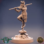 Female Tiefling Monk | 28mm, 32mm, 54mm, 75mm, 100mm Scale Resin Miniature | Dungeons and Dragons | Pathfinder | - Only-Games