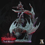Dire Bat Vampire monstrosity with Rider | 28mm and 32mm Scale (110mm/125mm high) | Undead Dungeons and Dragons 5e Miniatures | Pathfinder | - Only-Games