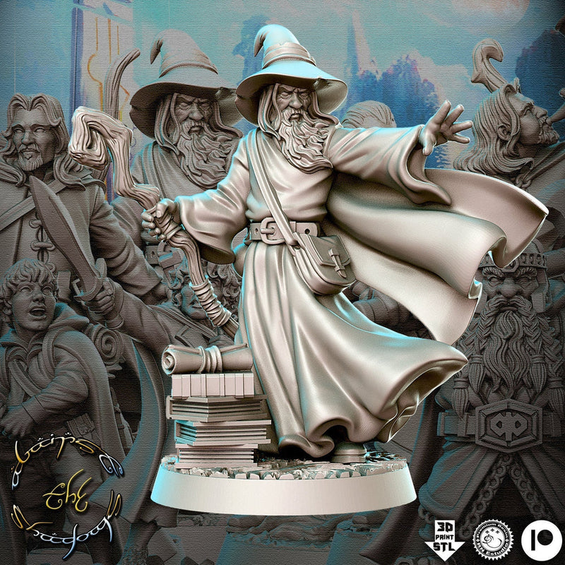 Wizard with staff | 28mm Scale | 32mm Scale Miniature | 75mm Scale | RN Estudio unpainted resin Figurine mini - D&D - Only-Games