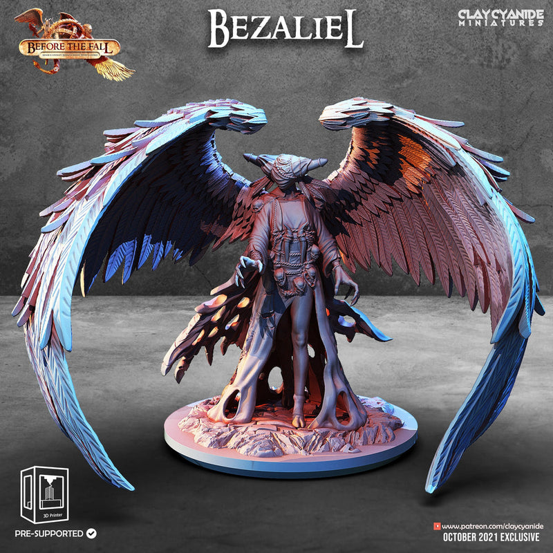 Abezathibou Fallen Angel | 28mm, 32 mm Scale | Resin Miniature | Dungeons and Dragons | Pathfinder | D&D 5e | Clay Cyanide - Only-Games