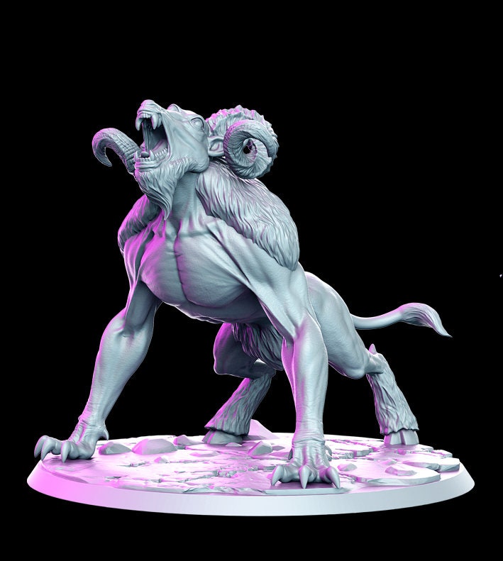 Giant Dire Ram 65mm tall ,80mm Base | Available: 28mm, 32mm,75mm Scale | Heroic Scale |  - Minis - D&D Pathfinder - Only-Games