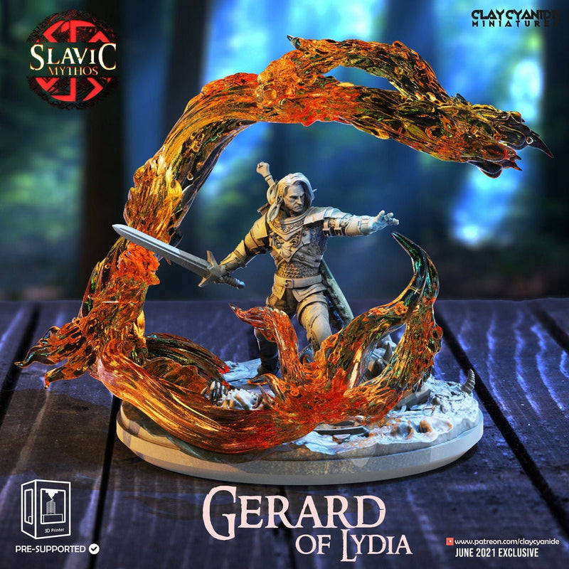Geralt of Rivia. Witch hunter | 35mm tall | 28mm,32mm scale | Resin Miniature | DnD - Only-Games