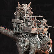 Titanoceratus Lizardmen Lizard Folk Warband 175mm Tall | 75mm Intricate decorative Base | Resin 3d printed | Dungeons and Dragons | - Only-Games