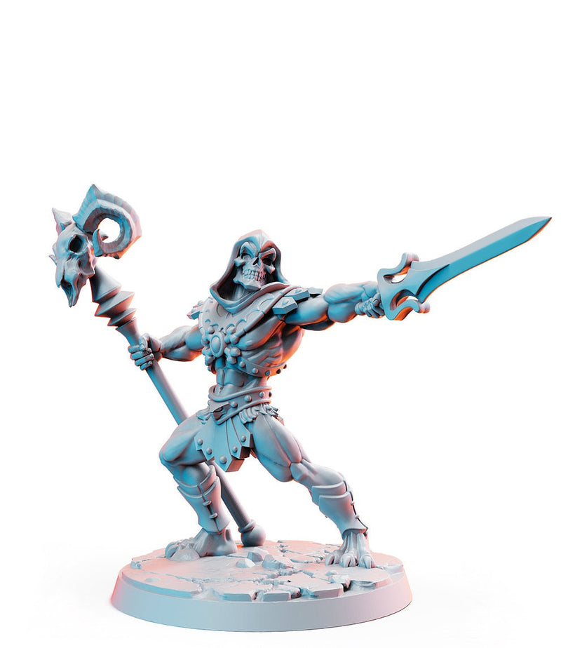 SkullDor - Those Wonderful 80's| Evil Sorcerer Wizard | 28mm,32mm,75mm Scale | Animation Fan Art - Figurine mini - D&D 5e - RN Estudio - Only-Games