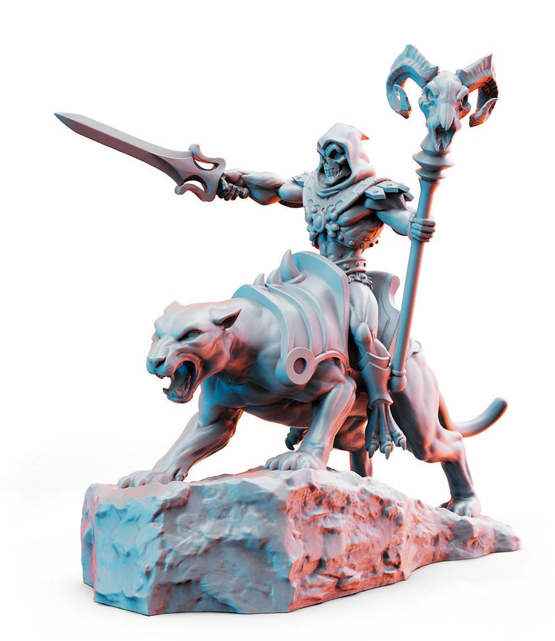 Skulldor on Catroar - Those Wonderful 80's| Fighter Barbarian | 28mm,32mm,75mm Scale | Animation Fan Art - Figurine - D&D 5e - RN Estudio - Only-Games