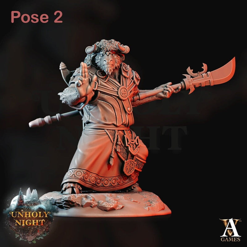 YakFolk (4 Variations)  | Available in 28mm,32mm,75mm Scales Miniature | Dungeons and Dragons | Pathfinder | Goat-Man | Archvillain Games - Only-Games