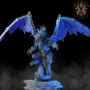 Ancient Gargantuan Dragon with Armor Rider Option | 90mm base. 150mm tall, Wingspan 260mm | Dragon Queen | Dungeons and Dragons | - Only-Games