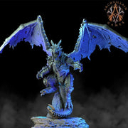 Ancient Gargantuan Dragon with Armor Rider Option | 90mm base. 150mm tall, Wingspan 260mm | Dragon Queen | Dungeons and Dragons | - Only-Games
