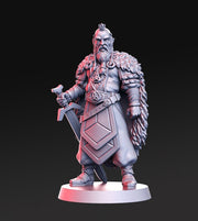 Human Fighter Barbarian | 28mm Scale | 32mm Scale Miniature | 75mm Scale | Male Ranger Barbarian unpainted resin Figurine - D&D - Only-Games