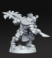 Human Barbarian with Great Axe Miniatures | 28mm Scale | 32mm Scale Miniature | 75mm Scale | Unpainted resin Figurine mini - D&D 5E - Only-Games