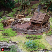 Oxen Enclosure - Hagglethorn Hollow - Printable Scenery Terrain D&D DnD Bull Cow - Only-Games