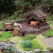 Oxen Enclosure - Hagglethorn Hollow - Printable Scenery Terrain D&D DnD Bull Cow - Only-Games