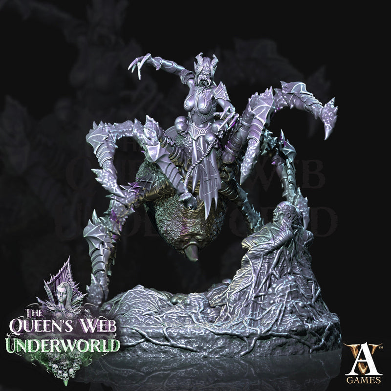 Female Drider Dark Elf Lolth Monstrosity | 28mm and 32mm scale. 65mm tall | DnD Miniature | Drow Rider | Miniature for Dungeons and Dragons| - Only-Games
