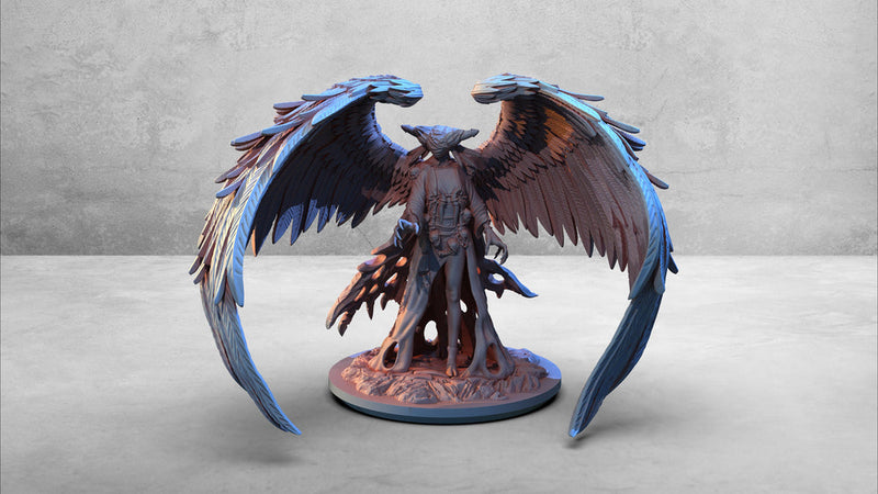 Abezathibou Fallen Angel | 28mm, 32 mm Scale | Resin Miniature | Dungeons and Dragons | Pathfinder | D&D 5e | Clay Cyanide - Only-Games