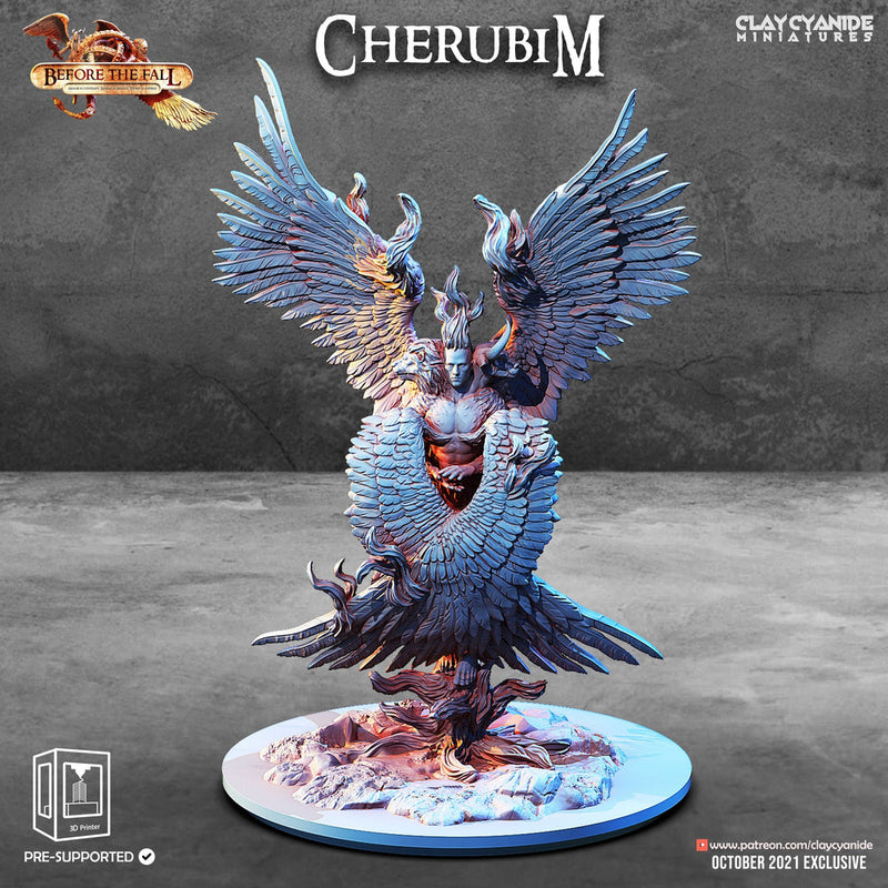 Cherubim Angel Celestial | 28mm, 32mm Scale | Resin Miniature | Dungeons and Dragons | Pathfinder | D&D 5e | Clay Cyanide - Only-Games