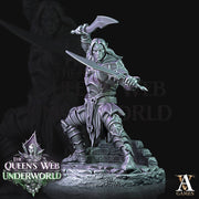 Dark Elf Drow Fighter | 28mm, 32mm, 75mm | DnD 5e Miniature | Dungeons and Dragons | Baenere | Melee-Magthere Menzoberranzan - Only-Games