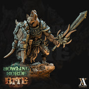 Gnoll  with Broadsword and Shield | Resin Miniature | Dungeons and Dragons | 28mm,32mm,75mm Scales | Pathfinder hyena humanoid | D&D 5e | - Only-Games
