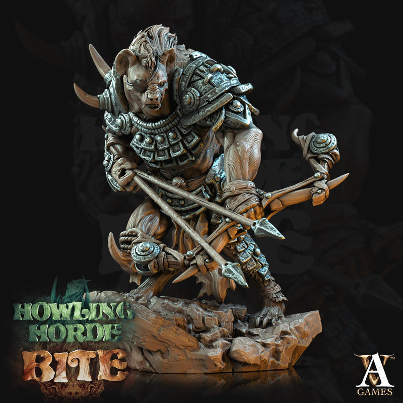 Gnoll Archer Sharpshooter Ranger | Resin Miniature | D and D | 28mm,32mm,54mm,75mm,100mm Scales | Pathfinder hyena humanoid | D&D 5e | - Only-Games