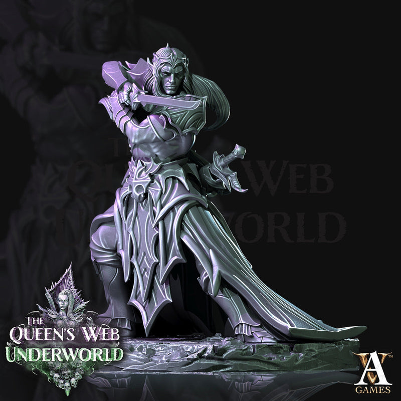 Dark Elf Drow Fighter | 28mm, 32mm,54mm,75mm, 100mm | DnD 5e Miniature | Dungeons and Dragons | Baenere | Melee-Magthere Menzoberranzan - Only-Games