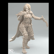 Pinup Female Human Assassin Rogue Sneaking PC or NPC | 28mm, 32mm Scales also 50mm and 100mm | Dungeons and Dragons | Pathfinder | 3dArtGuy - Only-Games