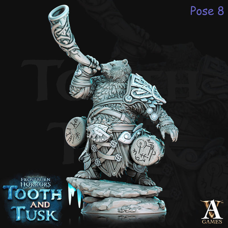 BearFolk Werebear Bard Skald | Available in 28mm,32mm,50mm,75mm Scales |Archvillain Games | Dungeons and Dragons |  Pathfinder | - Only-Games
