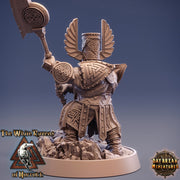 Dwarf Fighter Paladin Polearm Master | DnD | 28mm,32mm, 54mm,75mm,100mm Scales | Pathfinder Mini for Painting | Daybreak Miniatures - Only-Games