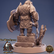 Dwarf Fighter Paladin Axe and Shield | D&D| 28mm,32mm,54mm, 75mm, 100mm Scale | Pathfinder Mini for Painting | Daybreak Miniatures - Only-Games