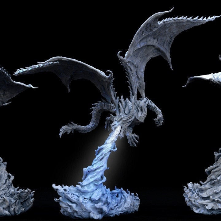 Flying Breath Weapon Dragon Miniature  | Available in Mature & Ancient sizes 215mm High | Dragon Statue | Figurine | Dungeons and Dragons 5e - Only-Games